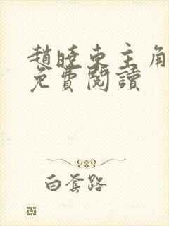 赵晓东主角小说免费阅读