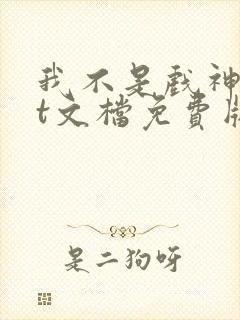 我不是戏神txt文档免费版封面