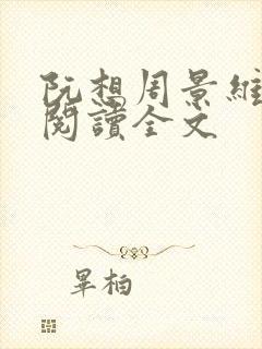 阮想周景维免费阅读全文