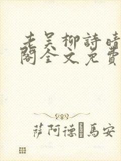 老吴柳诗晴笔趣阁全文免费阅读