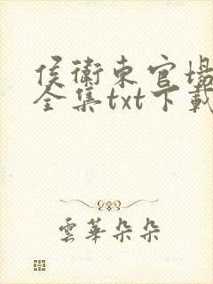 侯卫东官场笔记全集txt下载封面