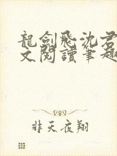 龙剑飞沈君茹全文阅读笔趣阁封面