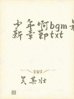 少年啊bgm最新章节txt
