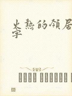 火热的领居中文字封面