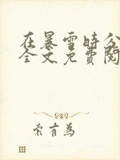 在暴雪时分小说全文免费阅读