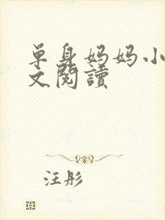 单身妈妈小说全文阅读封面