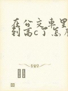 在公交车里c弄到高c了怎么办封面