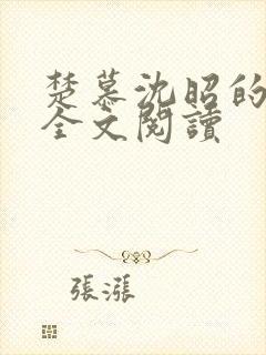 楚慕沈昭的小说全文阅读