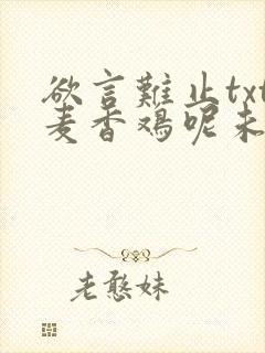 欲言难止txt麦香鸡呢未删减封面