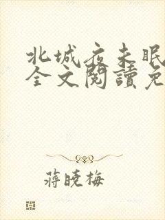 北城夜未眠小说全文阅读免费封面