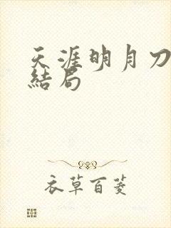 天涯明月刀小说结局封面