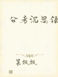 公考沉思录