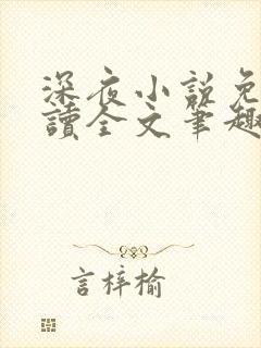 深夜小说免费阅读全文笔趣阁