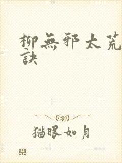 柳无邪太荒吞天诀封面
