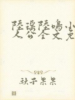 陆瑶陆鸣小说主人公全文免费阅读笔趣阁