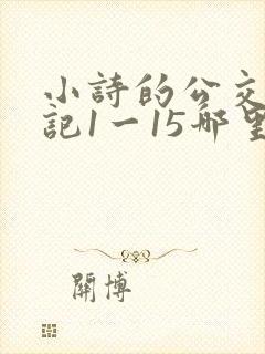 小诗的公交车日记1一15哪里能看