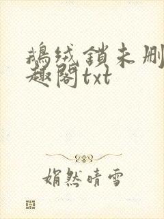 鹅绒锁未删除笔趣阁txt封面
