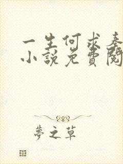 一生何求秦菲雪小说免费阅读