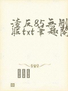 渣反85无删减版txt笔趣阁