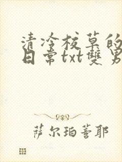 清冷校草的抹布日常txt双男主