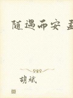 随遇而安 孟非封面