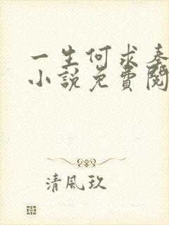 一生何求秦菲雪小说免费阅读