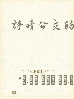 诗晴公交的小说