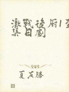 激战后厨1至5集日剧封面