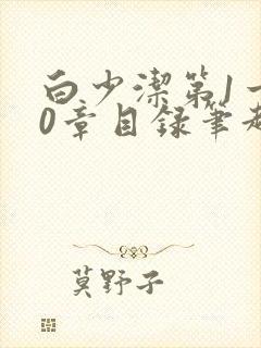 白少洁第1一40章目录笔趣阁封面