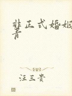 非正式婚姻雾里青