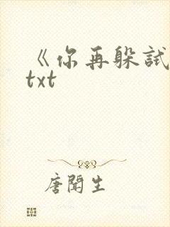 《你再躲试试》txt