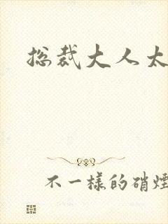 总裁大人太勇猛封面