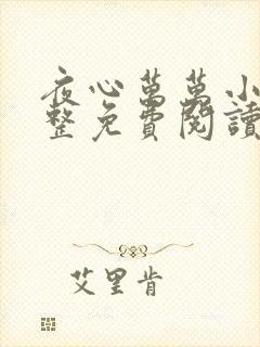 夜心万万小说完整免费阅读全文