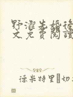 野涩先婚后爱全文免费阅读笔趣阁封面