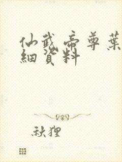 仙武帝尊叶辰详细资料封面