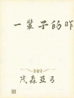 一辈子的昨天封面