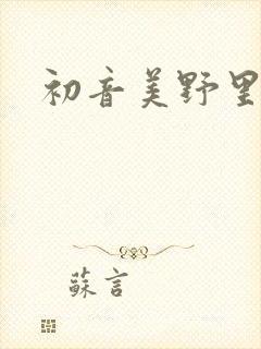 初音美野里封面