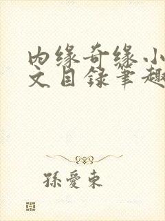 内缘奇缘小说全文目录笔趣阁封面
