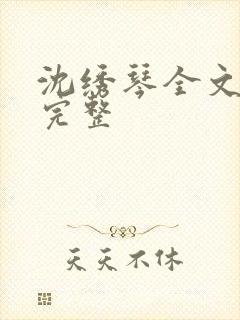 沈绣琴全文阅读完整