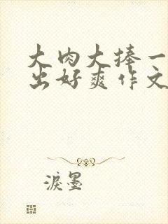 大肉大捧一进一出好爽作文