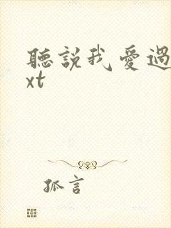 听说我爱过你txt封面