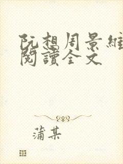 阮想周景维免费阅读全文