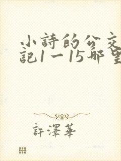 小诗的公交车日记1一15哪里能看