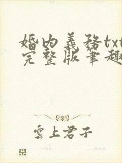 婚内义务txt完整版笔趣阁