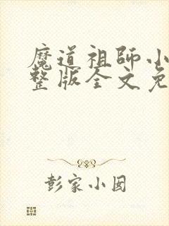 魔道祖师小说完整版全文免费阅读下载封面