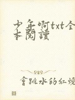 少年啊txt全本阅读