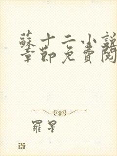 苏十二小说最新章节免费阅读下载