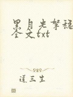 黑月光拿稳小说全文txt封面