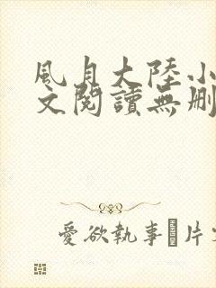 风月大陆小说全文阅读无删减封面