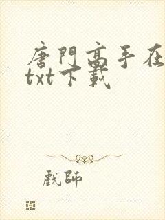 唐门高手在异世txt下载